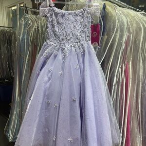 Charming Lilac Kids Dress with Floral Details